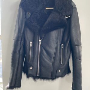 Leather winter jacket